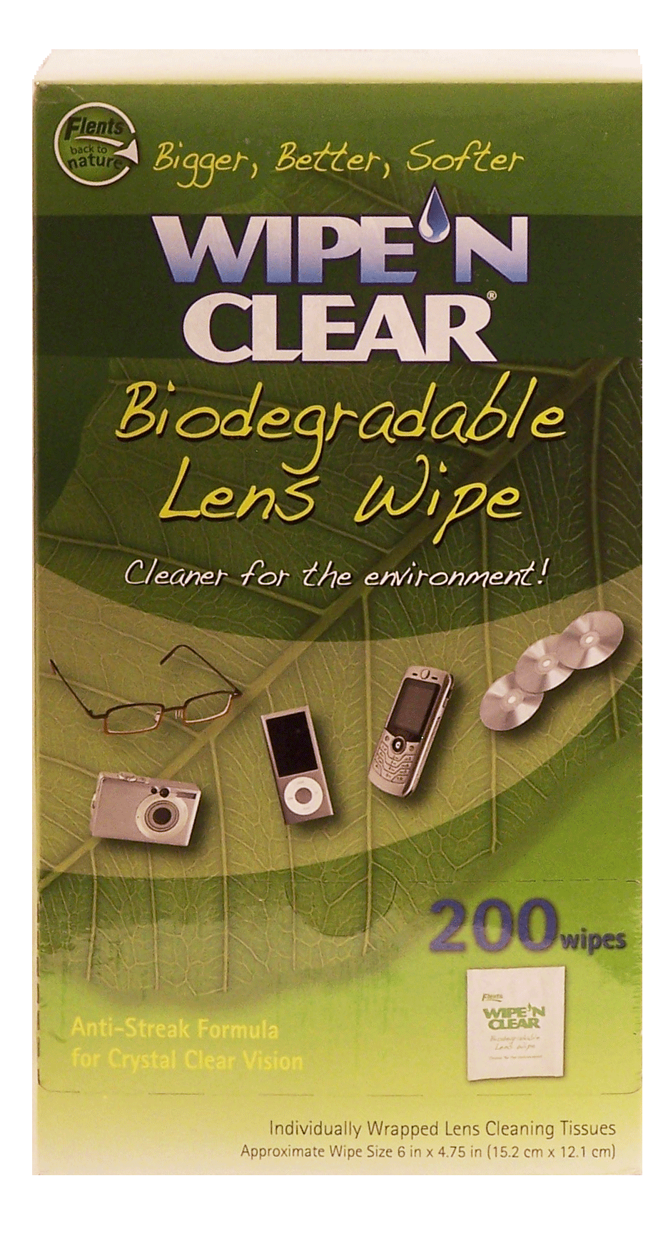 Wipe 'N Clear  lens wipe, biodegradable individually wrapped tissues Full-Size Picture